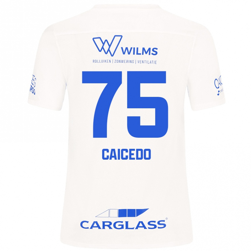 Homme Football Maillot Alfred Caicedo #75 Blanc Tenues Extérieur 2024/25