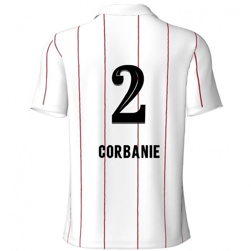 Homme Football Maillot Kobe Corbanie #2 Blanc Noir Tenues Extérieur 2024/25