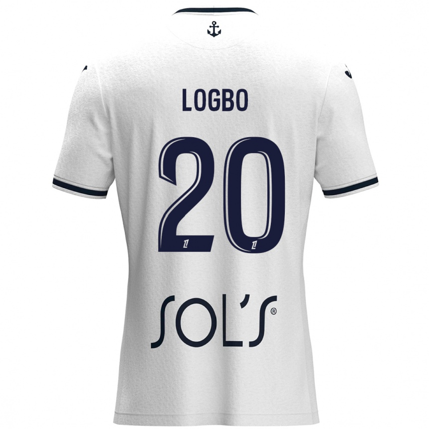 Homme Football Maillot Andy Logbo #20 Blanc Bleu Foncé Tenues Extérieur 2024/25