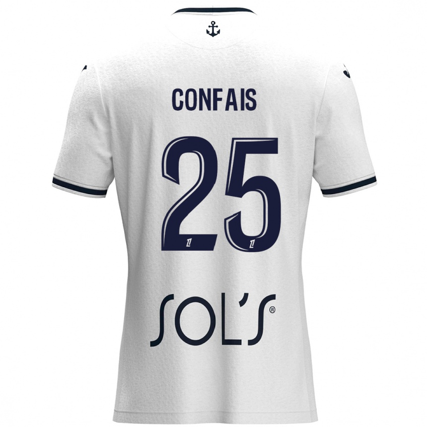 Homme Football Maillot Aloïs Confais #25 Blanc Bleu Foncé Tenues Extérieur 2024/25