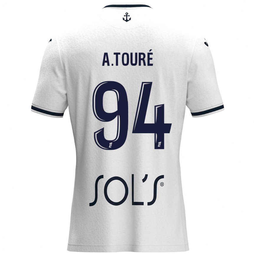 Homme Football Maillot Abdoulaye Touré #94 Blanc Bleu Foncé Tenues Extérieur 2024/25