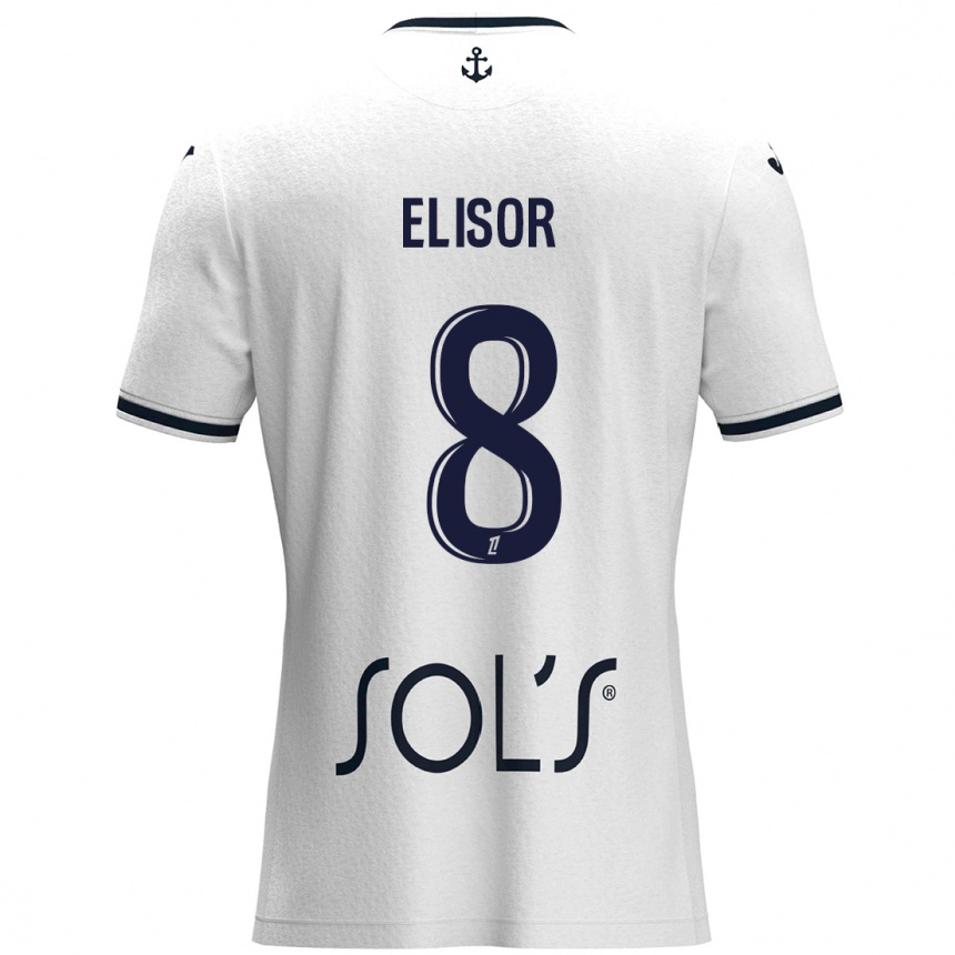 Homme Football Maillot Salomé Elisor #8 Blanc Bleu Foncé Tenues Extérieur 2024/25