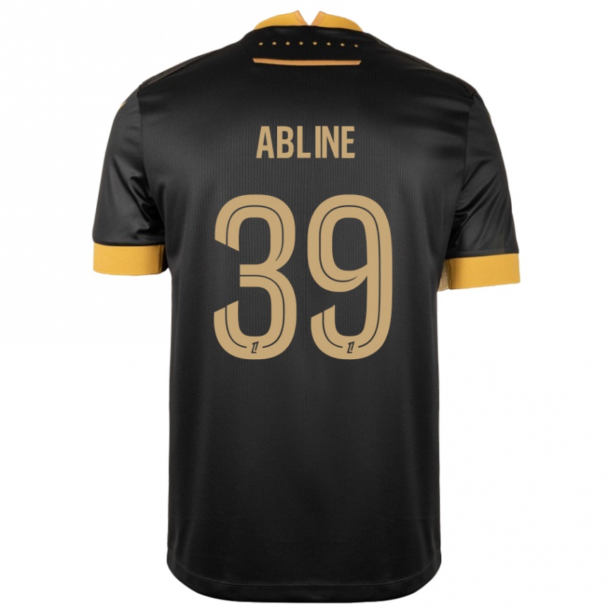 Homme Football Maillot Matthis Abline #39 Noir Marron Tenues Extérieur 2024/25