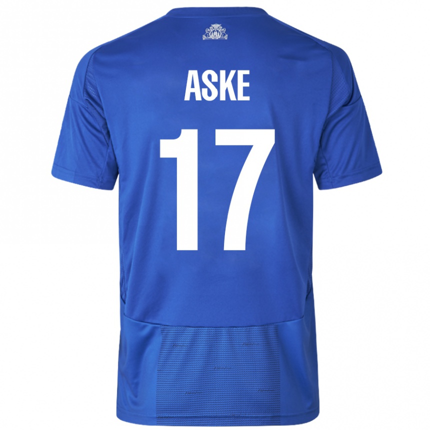 Homme Football Maillot Aske Christensen #17 Blanc Bleu Tenues Extérieur 2024/25