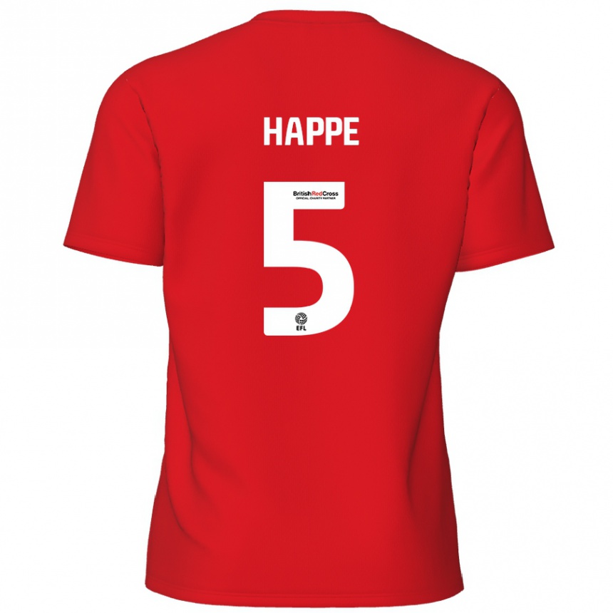 Femme Football Maillot Dan Happe #5 Rouge Tenues Domicile 2024/25