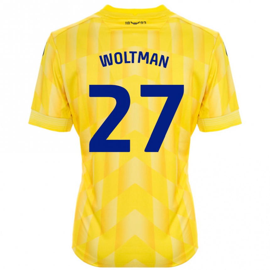 Femme Football Maillot Max Woltman #27 Jaune Tenues Domicile 2024/25