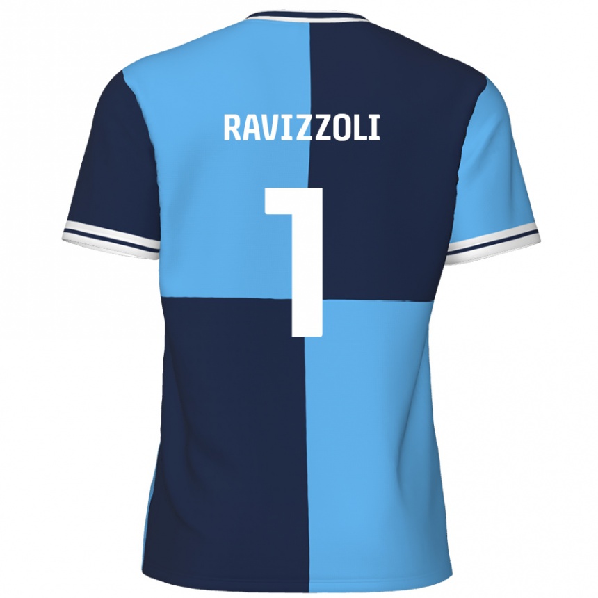 Femme Football Maillot Franco Ravizzoli #1 Bleu Ciel Bleu Foncé Tenues Domicile 2024/25