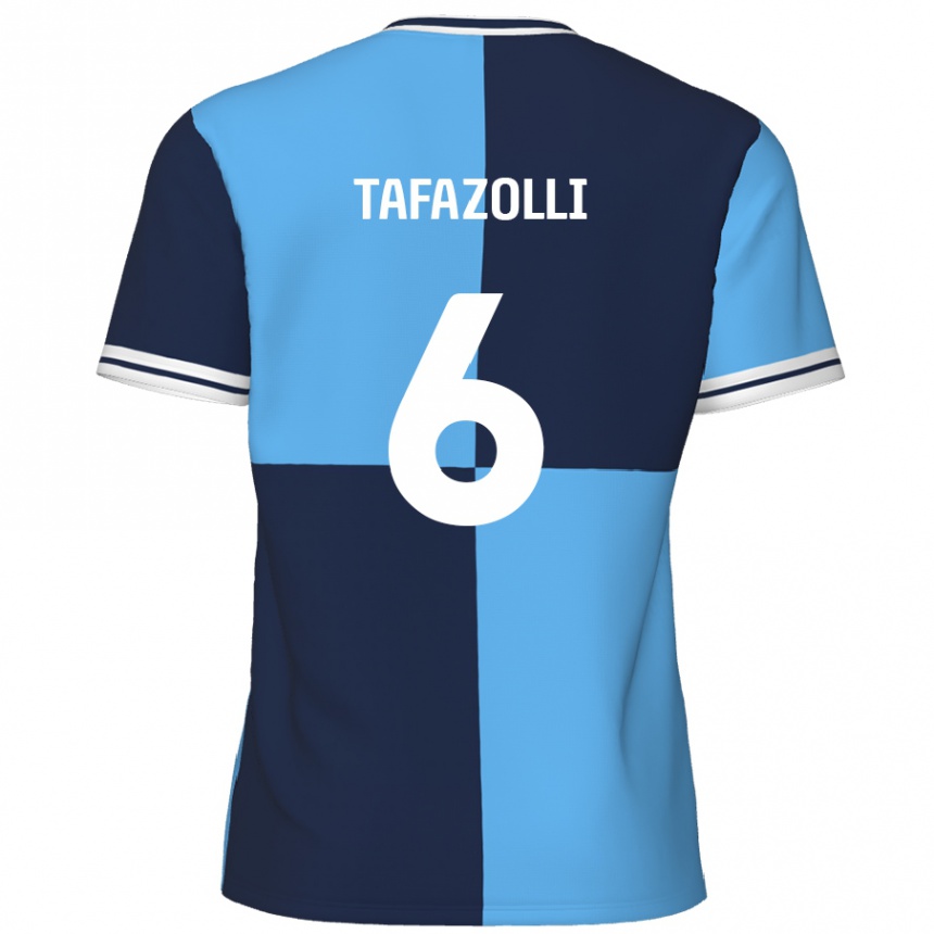 Femme Football Maillot Ryan Tafazolli #6 Bleu Ciel Bleu Foncé Tenues Domicile 2024/25