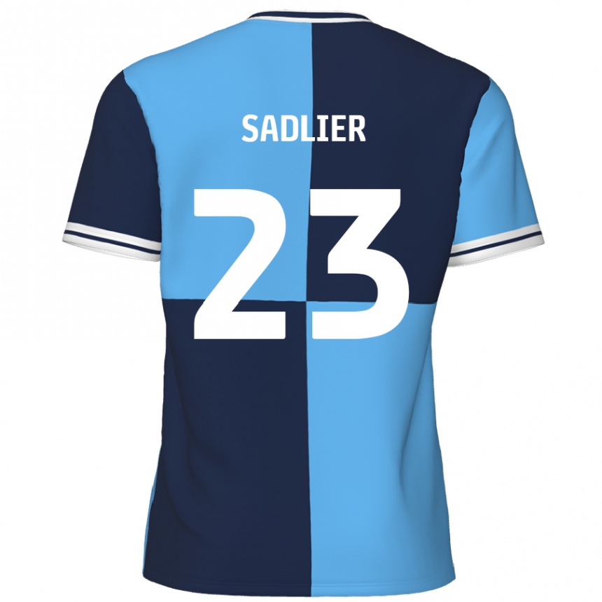 Femme Football Maillot Kieran Sadlier #23 Bleu Ciel Bleu Foncé Tenues Domicile 2024/25