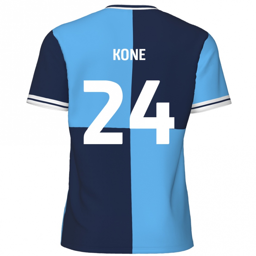 Femme Football Maillot Richard Kone #24 Bleu Ciel Bleu Foncé Tenues Domicile 2024/25