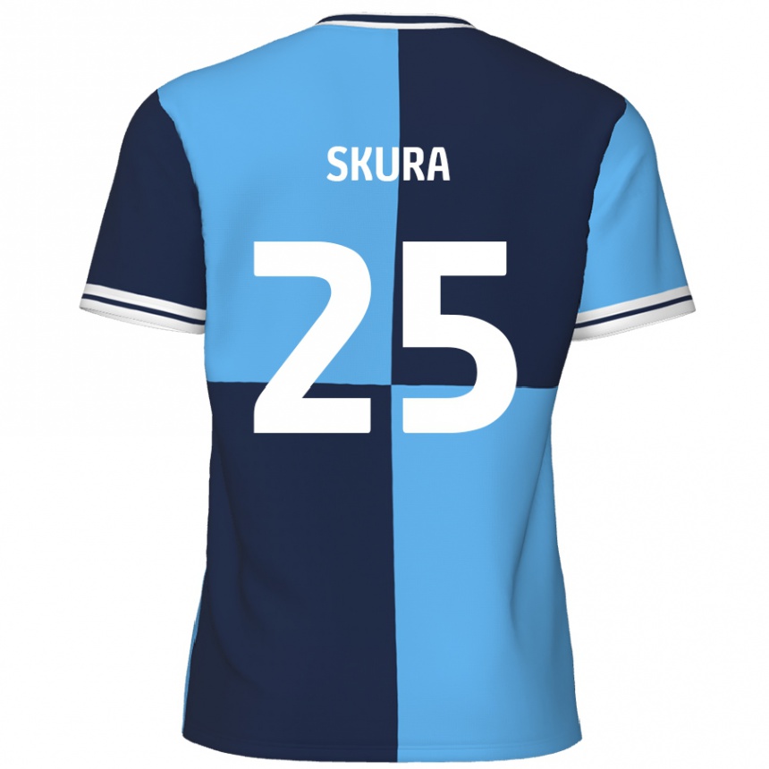 Femme Football Maillot Declan Skura #25 Bleu Ciel Bleu Foncé Tenues Domicile 2024/25