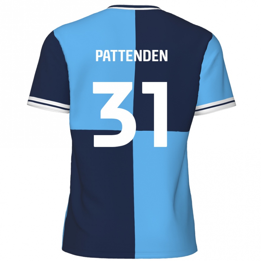 Femme Football Maillot Jasper Pattenden #31 Bleu Ciel Bleu Foncé Tenues Domicile 2024/25