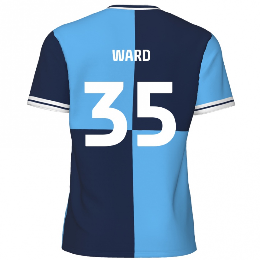 Femme Football Maillot Christie Ward #35 Bleu Ciel Bleu Foncé Tenues Domicile 2024/25