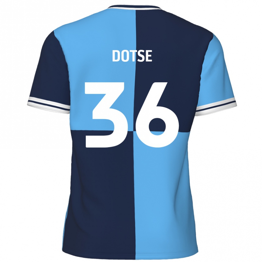 Femme Football Maillot Jahiem Dotse #36 Bleu Ciel Bleu Foncé Tenues Domicile 2024/25