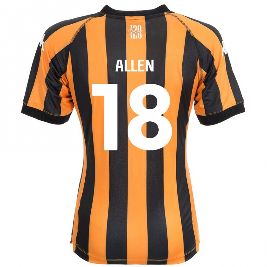 Femme Football Maillot Aaliyah Allen #18 Noir Ambre Tenues Domicile 2024/25