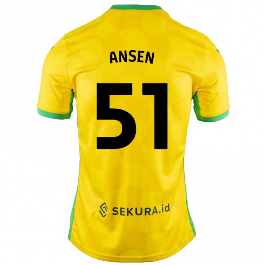 Femme Football Maillot Caleb Ansen #51 Jaune Vert Tenues Domicile 2024/25