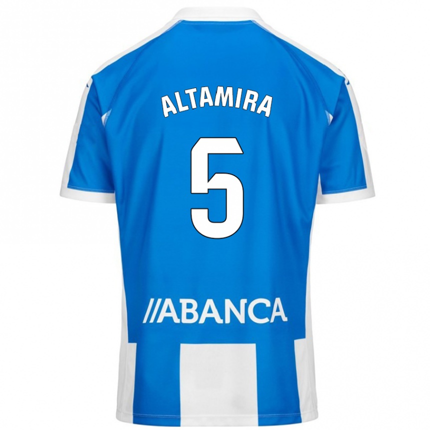 Femme Football Maillot Inés Altamira #5 Bleu Blanc Tenues Domicile 2024/25