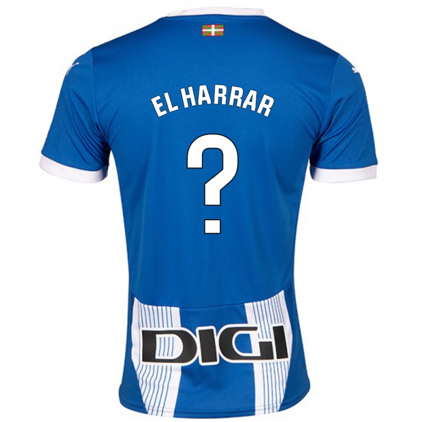 Femme Football Maillot Mohamed El Harrar #0 Bleu Tenues Domicile 2024/25