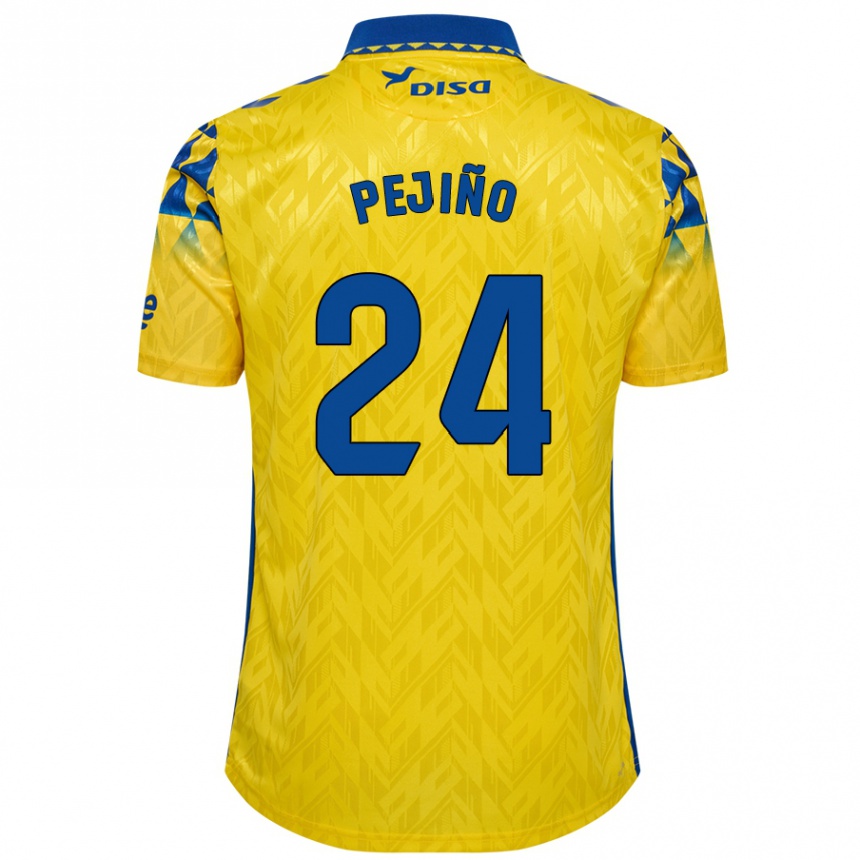 Femme Football Maillot Pejiño #24 Jaune Bleu Tenues Domicile 2024/25