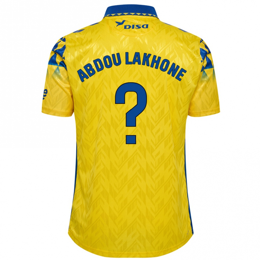 Femme Football Maillot Pape Abdou Lakhone #0 Jaune Bleu Tenues Domicile 2024/25