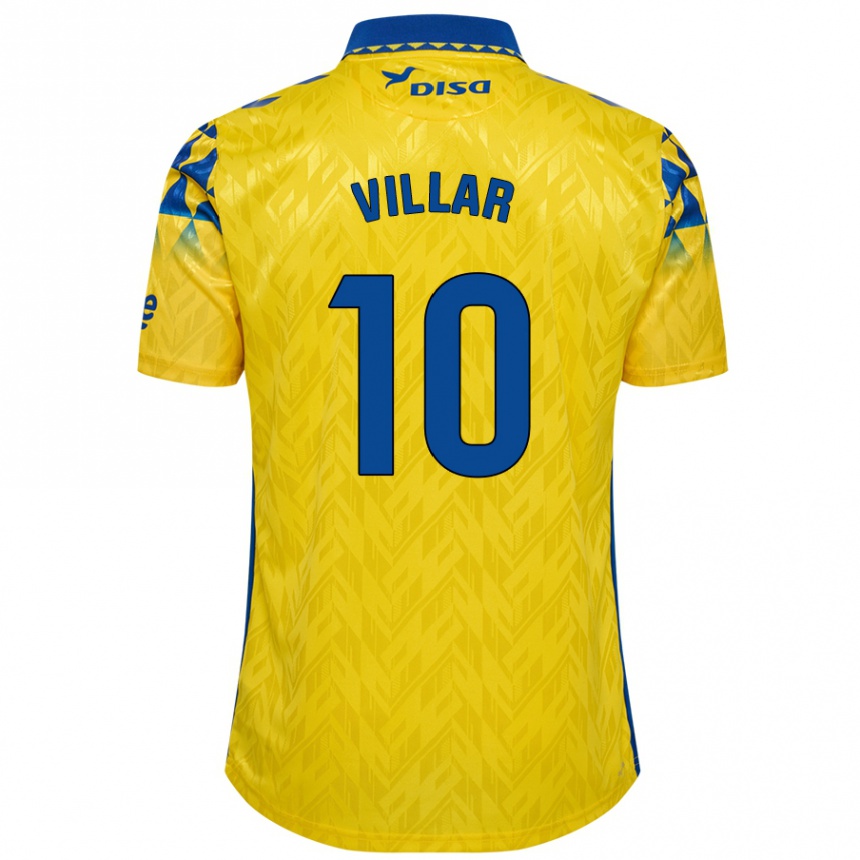 Femme Football Maillot Andy Villar #10 Jaune Bleu Tenues Domicile 2024/25