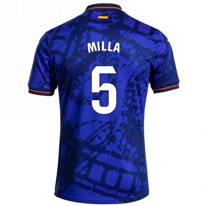 Femme Football Maillot Luis Milla #5 Bleu Foncé Tenues Domicile 2024/25