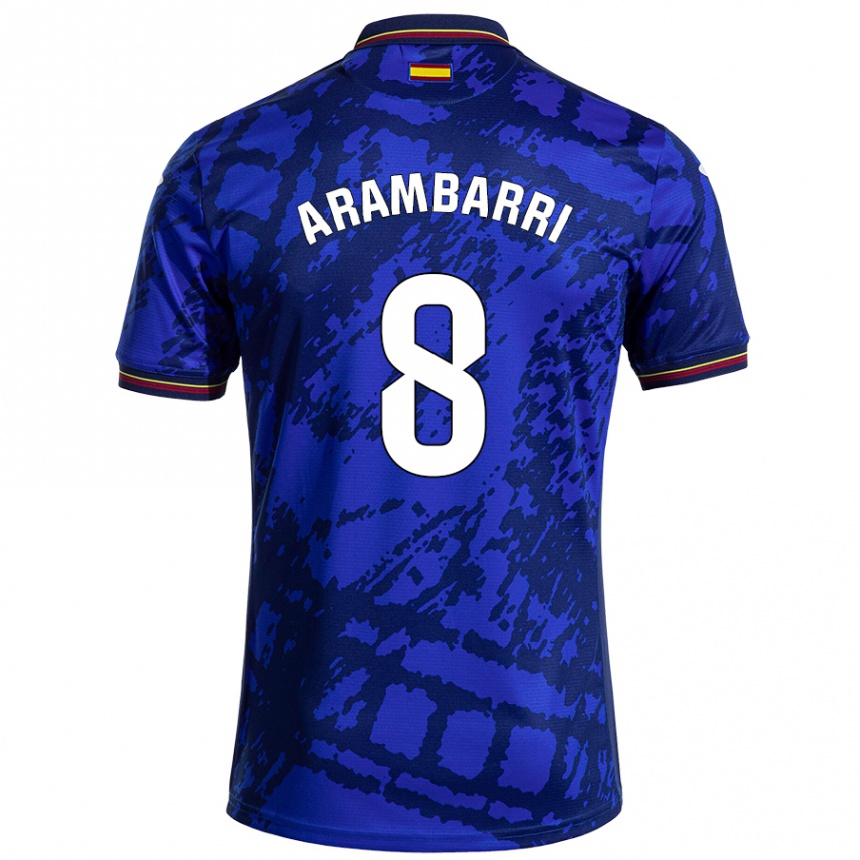 Femme Football Maillot Mauro Arambarri #8 Bleu Foncé Tenues Domicile 2024/25