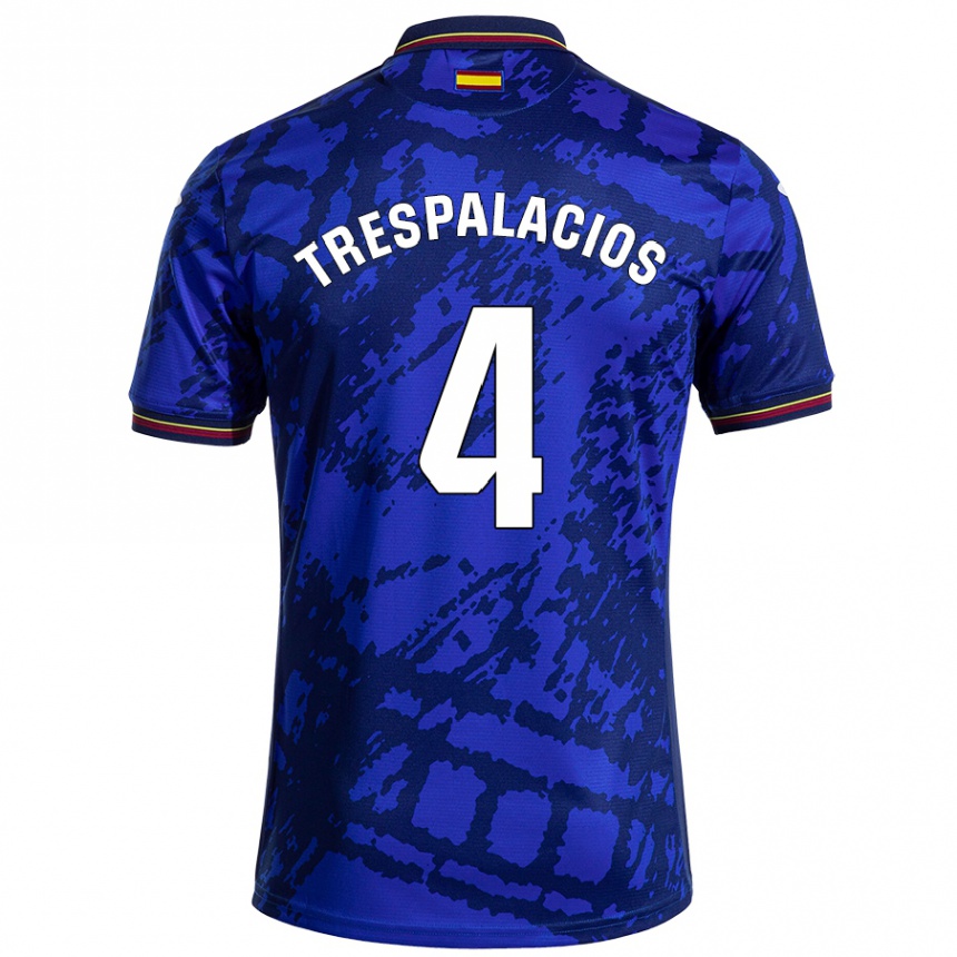 Femme Football Maillot Adrián Trespalacios #4 Bleu Foncé Tenues Domicile 2024/25