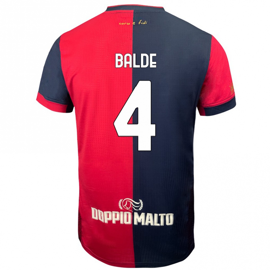 Femme Football Maillot Mamadou Balde #4 Rouge Bleu Foncé Tenues Domicile 2024/25