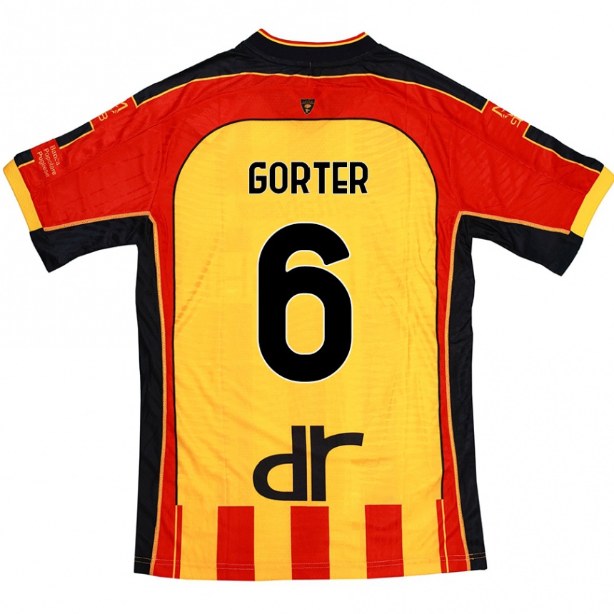 Femme Football Maillot Olaf Gorter #6 Jaune Rouge Tenues Domicile 2024/25