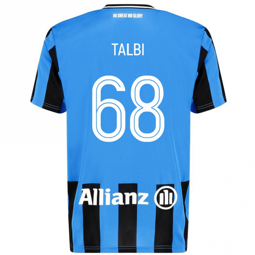 Femme Football Maillot Chemsdine Talbi #68 Bleu Ciel Noir Tenues Domicile 2024/25