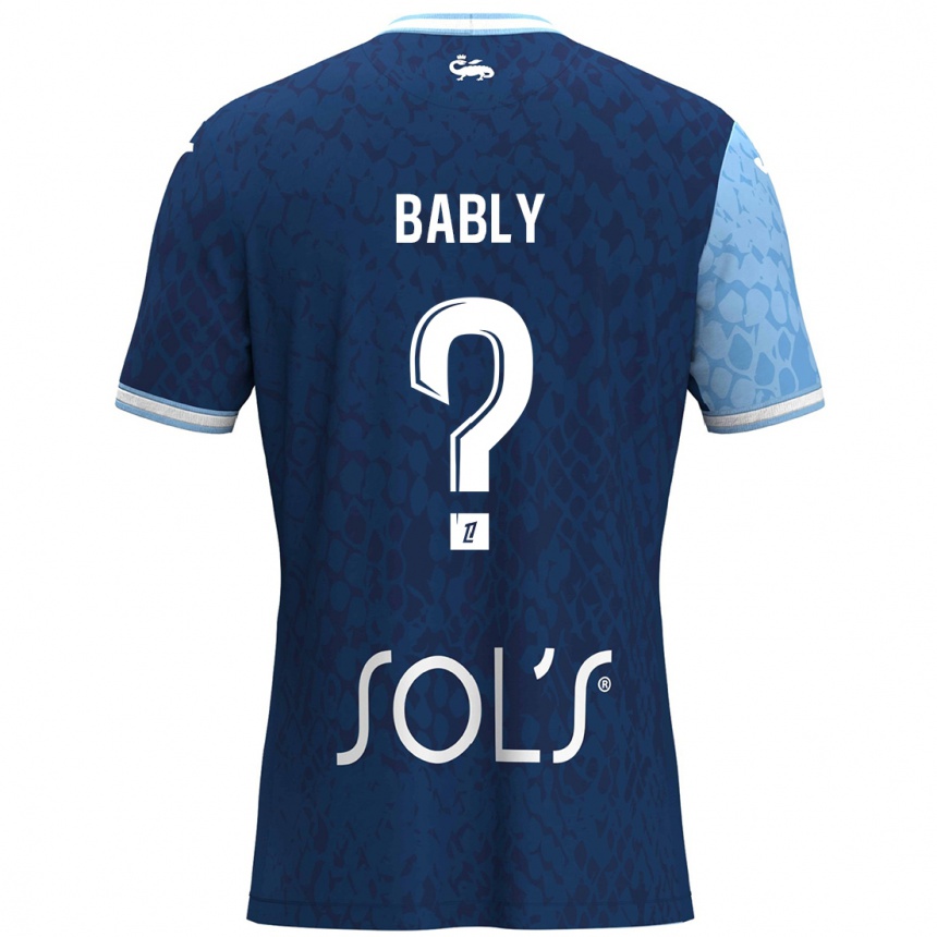 Femme Football Maillot Emmanuel Bably #0 Bleu Ciel Bleu Foncé Tenues Domicile 2024/25