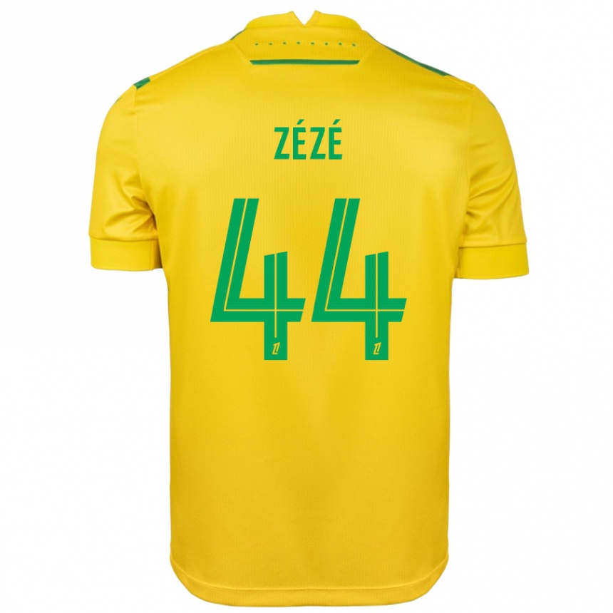 Femme Football Maillot Nathan Zézé #44 Jaune Vert Tenues Domicile 2024/25