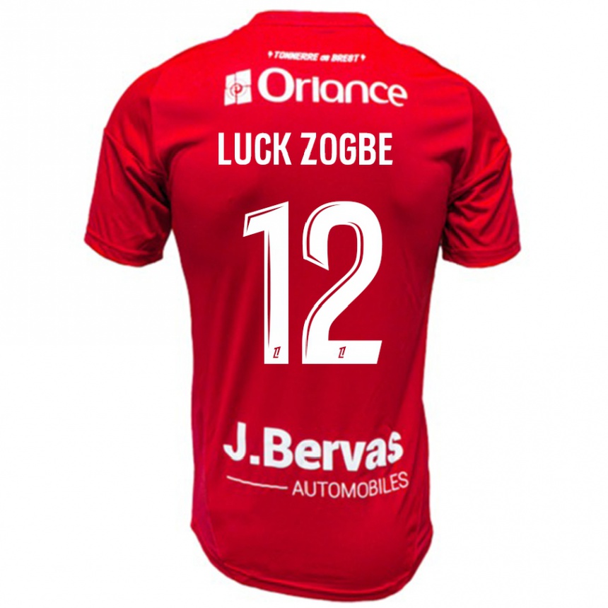 Femme Football Maillot Luck Zogbé #12 Rouge Blanc Tenues Domicile 2024/25