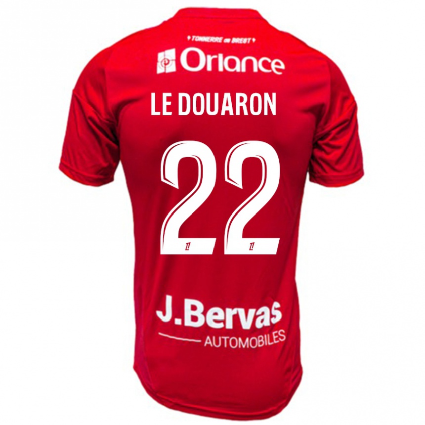 Femme Football Maillot Jérémy Le Douaron #22 Rouge Blanc Tenues Domicile 2024/25