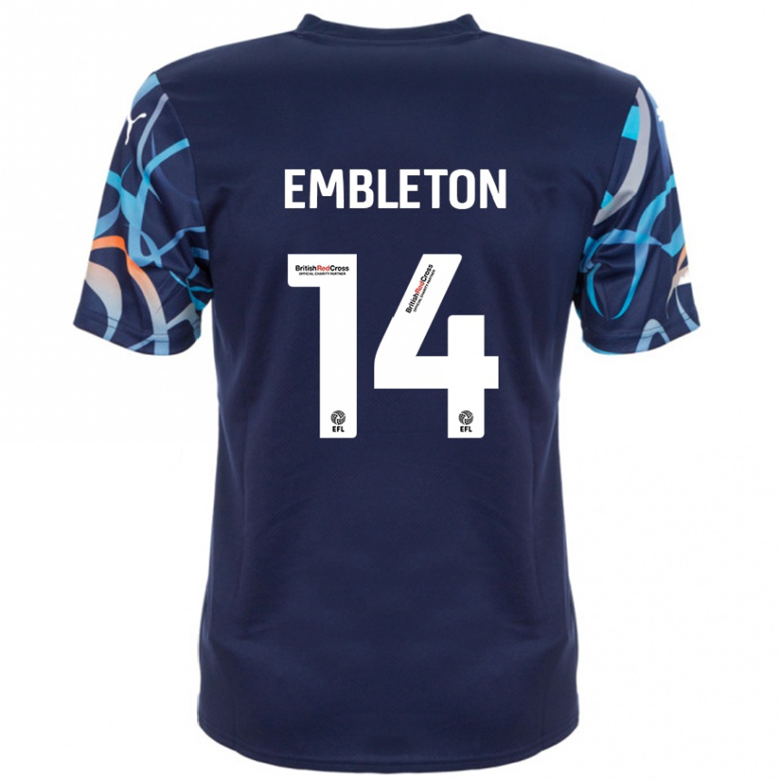 Femme Football Maillot Elliot Embleton #14 Bleu Marine Tenues Extérieur 2024/25