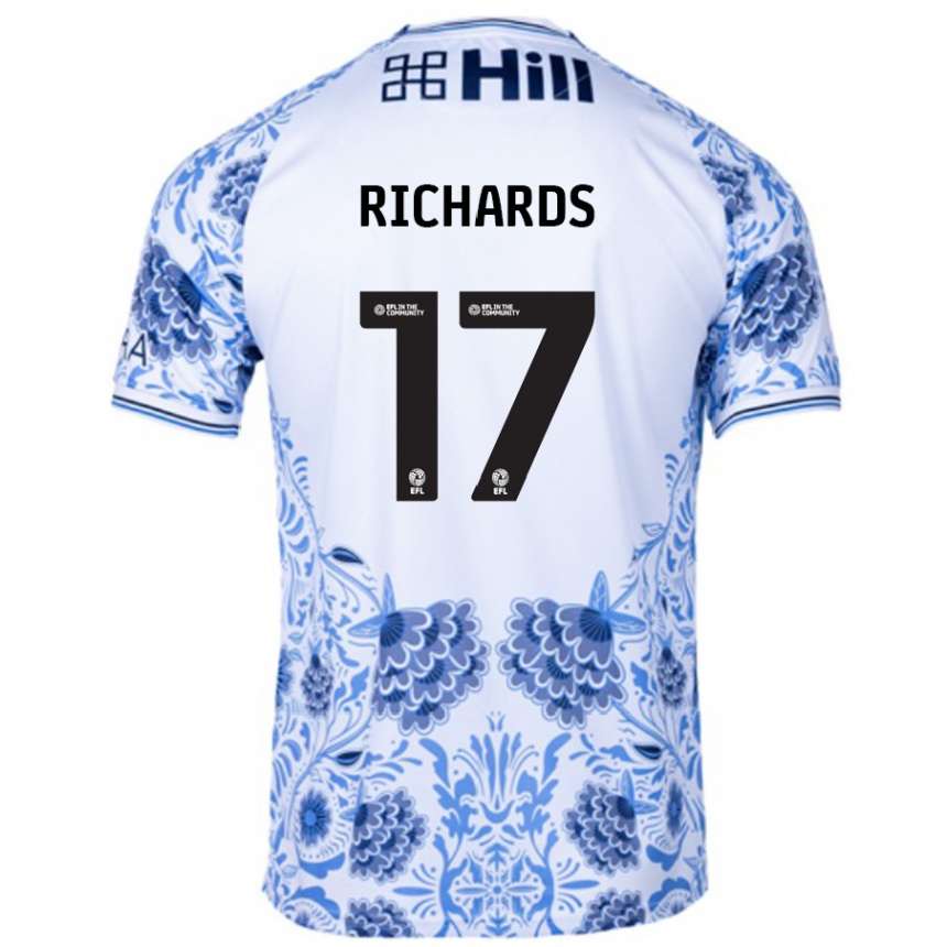 Femme Football Maillot Taylor Richards #17 Blanc Bleu Tenues Extérieur 2024/25