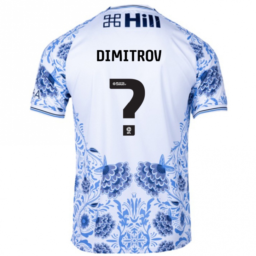 Femme Football Maillot Aleksandar Dimitrov #0 Blanc Bleu Tenues Extérieur 2024/25