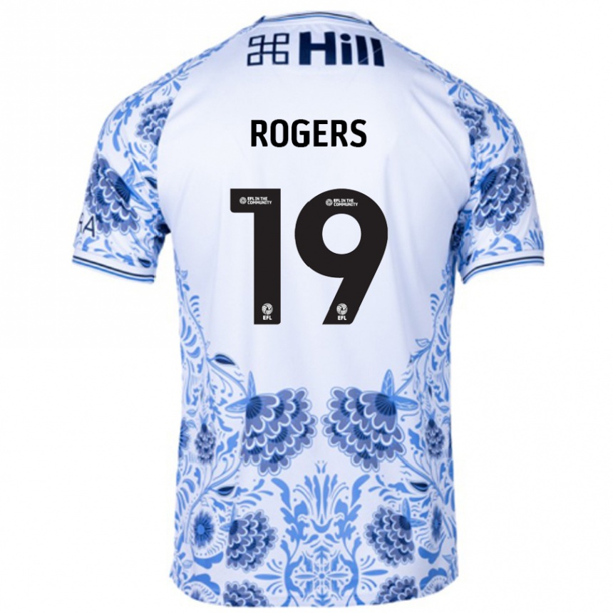 Femme Football Maillot Beatrice Rogers #19 Blanc Bleu Tenues Extérieur 2024/25