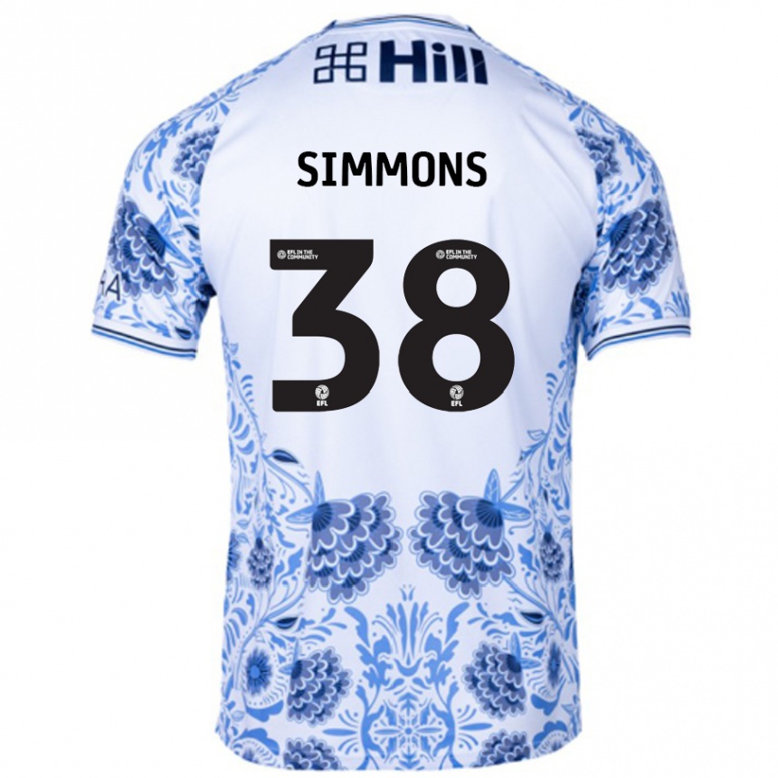 Femme Football Maillot Bella Simmons #38 Blanc Bleu Tenues Extérieur 2024/25