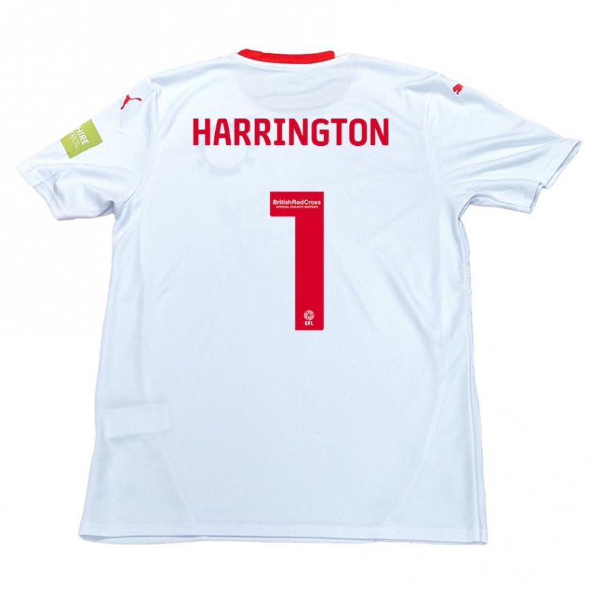 Femme Football Maillot David Harrington #1 Blanc Tenues Extérieur 2024/25