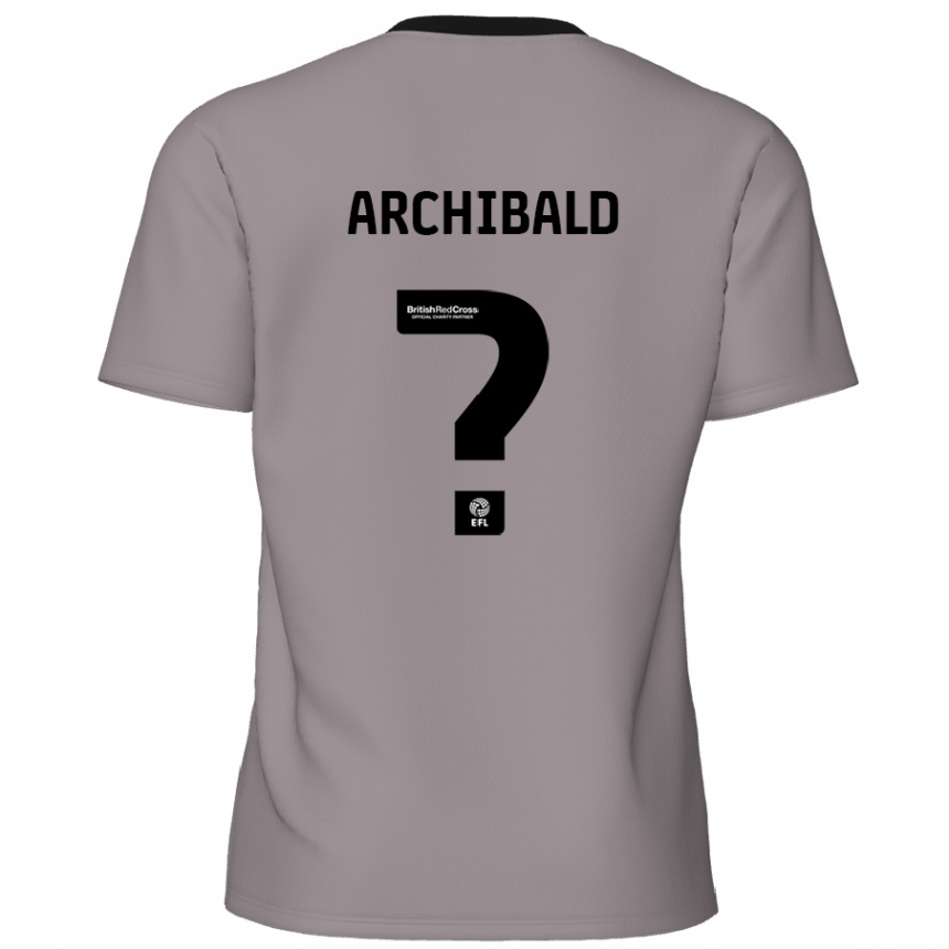 Femme Football Maillot Aaron Archibald #0 Gris Tenues Extérieur 2024/25