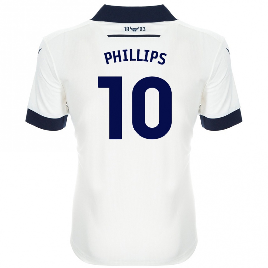 Femme Football Maillot Matt Phillips #10 Blanc Bleu Marine Tenues Extérieur 2024/25