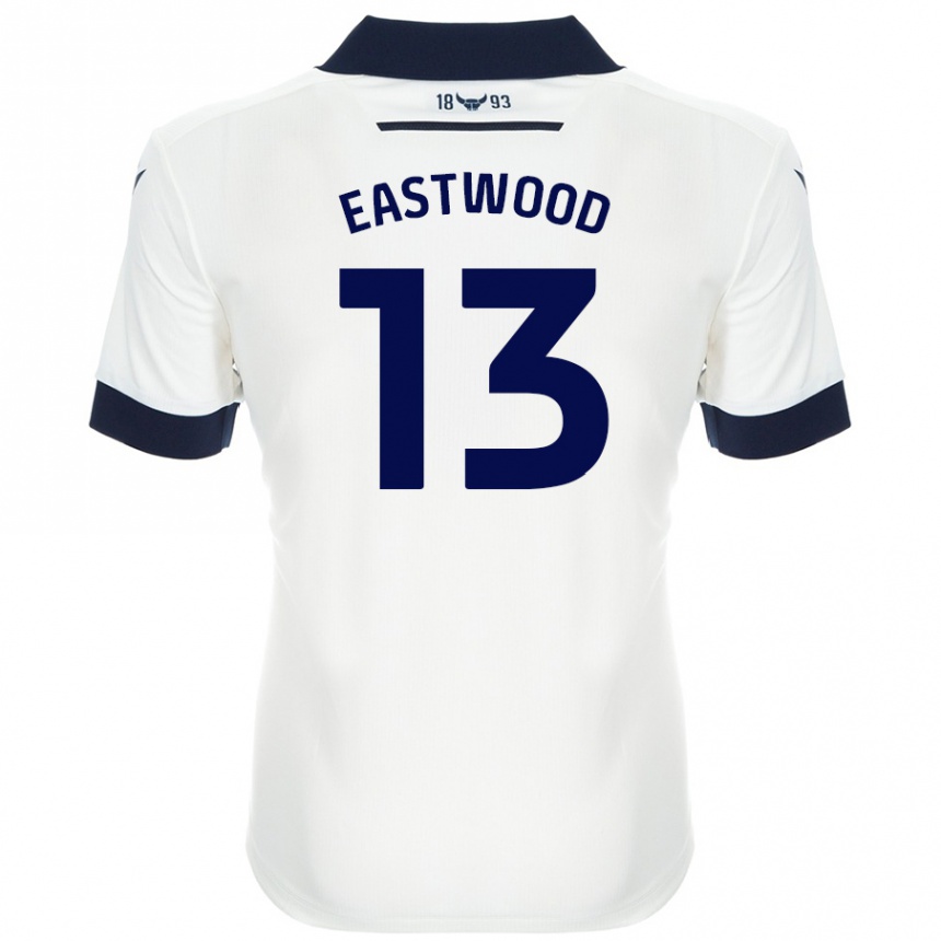 Femme Football Maillot Simon Eastwood #13 Blanc Bleu Marine Tenues Extérieur 2024/25