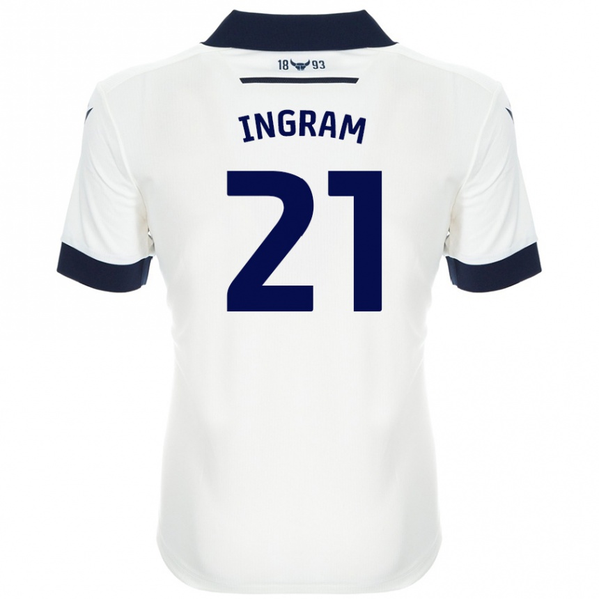 Femme Football Maillot Matt Ingram #21 Blanc Bleu Marine Tenues Extérieur 2024/25