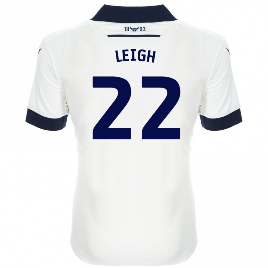 Femme Football Maillot Greg Leigh #22 Blanc Bleu Marine Tenues Extérieur 2024/25