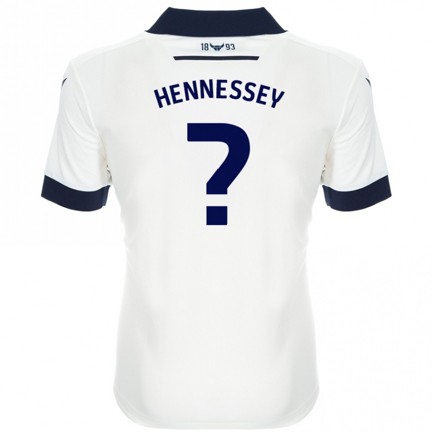 Femme Football Maillot Laura Hennessey #0 Blanc Bleu Marine Tenues Extérieur 2024/25