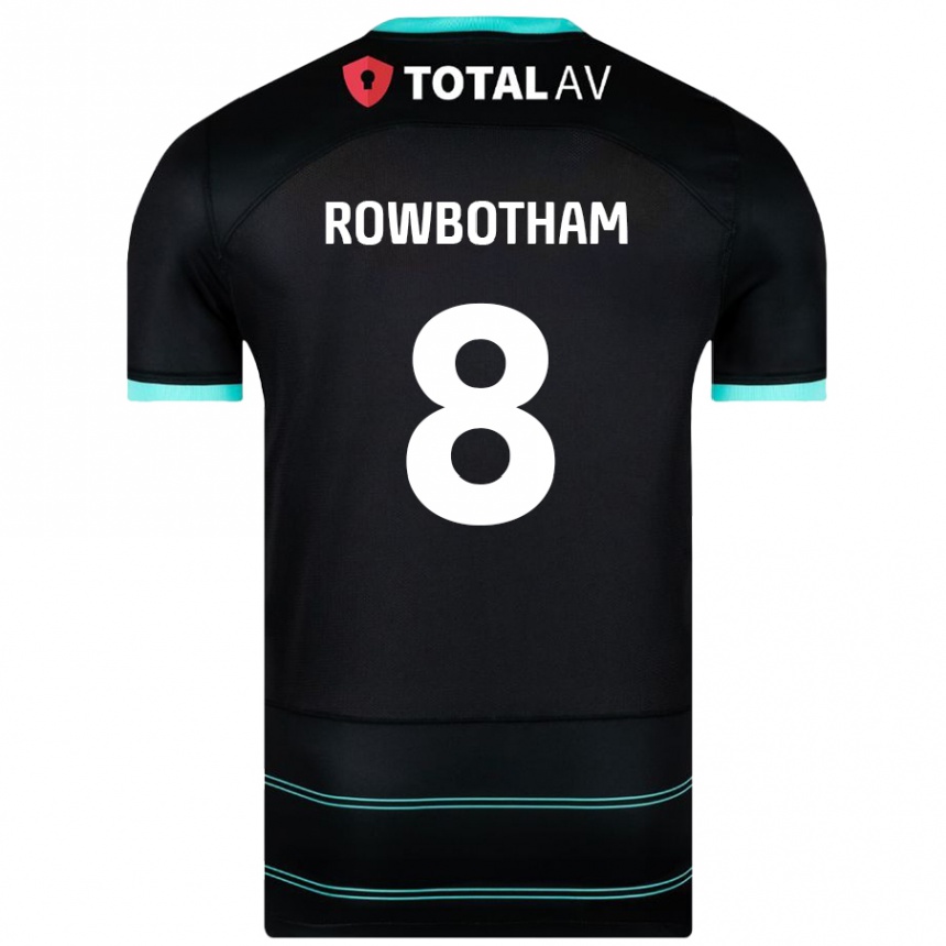 Femme Football Maillot Ava Rowbotham #8 Noir Tenues Extérieur 2024/25