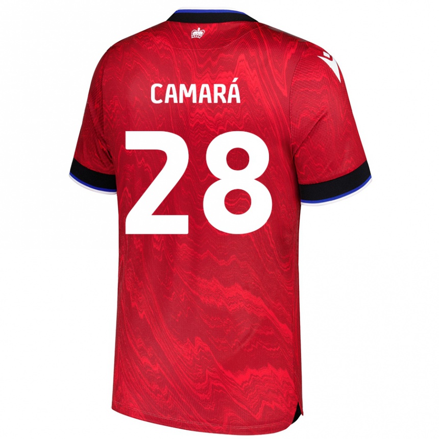 Femme Football Maillot Mamadi Camará #28 Rouge Noir Tenues Extérieur 2024/25