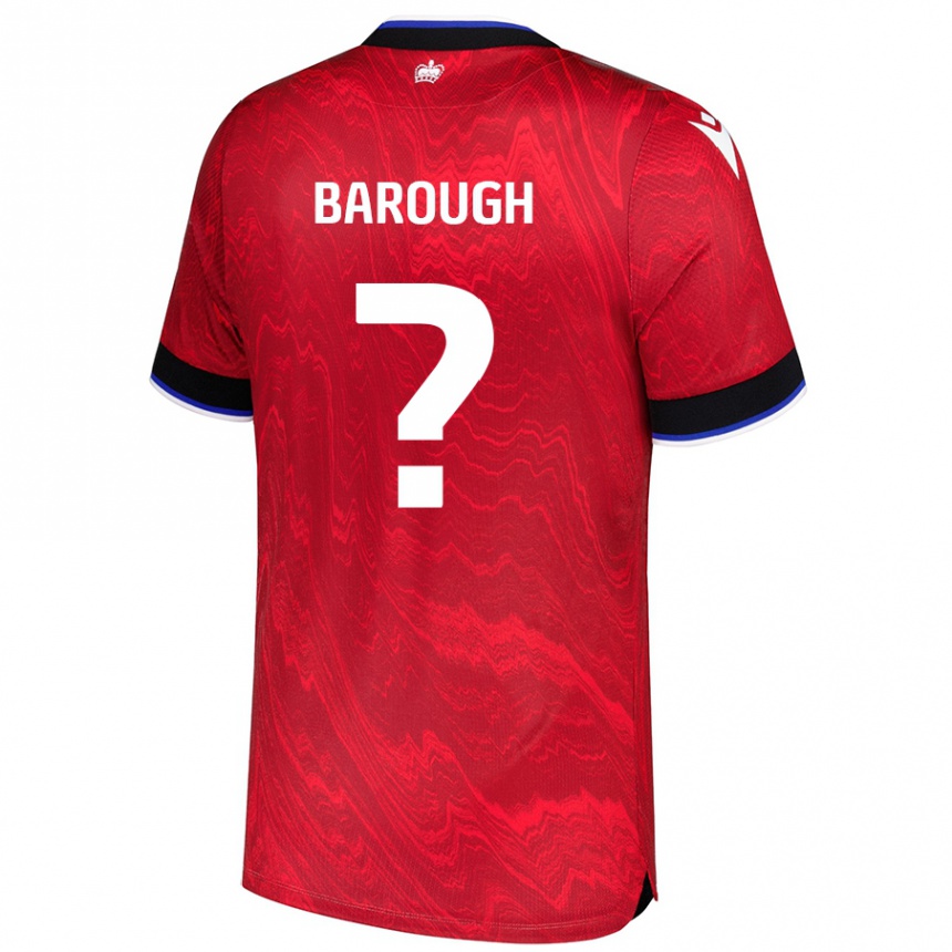 Femme Football Maillot Joe Barough #0 Rouge Noir Tenues Extérieur 2024/25